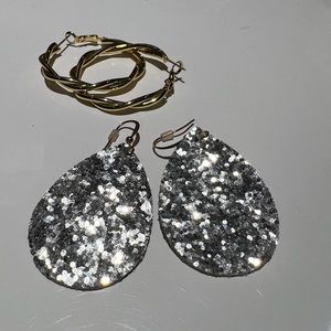 Silver and gold earrings